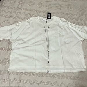 Kate Hewko Shirt with Chain and Zipper Details.  New with tags